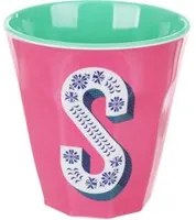 Bicchiere melammina fucsia lettera S 280 ml Maiolika