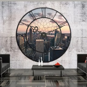 Fotomurale  NYC Time Zone  Colore Beige, Dimensioni e Misure 250x193