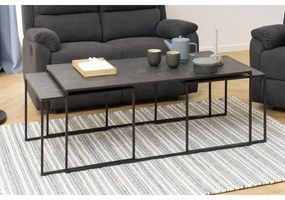 Set di tavolini da caffè ALMA 3 pz antracite