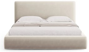 Letto matrimoniale imbottito beige con vano contenitore e doghe 160x200 cm Colonel - Cosmopolitan Design