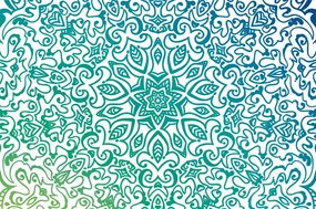 Carta da parati – Mandala blu-verde
