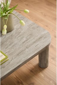 Tavolino grigio chiaro effetto marmo 75x100 cm Solano - Actona