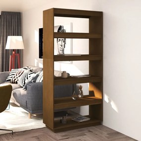 Libreria/divisorio marrone miele 80x35x167 cm in legno di pino