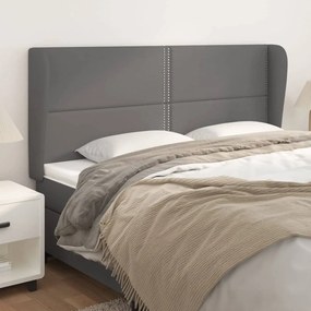 Testiera Ad Orecchio Grigio 203x23x118/128cm İn Similpelle /