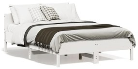 Letto Senza Materasso Bianco 140x190 Cm Legno Massello Di Pino /