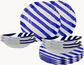 Servizio di piatti in ceramica Dolcevita Nastro, 6 persone, set da 12
