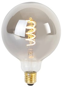 Set di 5 Lampada LED dimmerabile E27 filamento attorcigliato G125 fumo 4W 120 lm 1800K