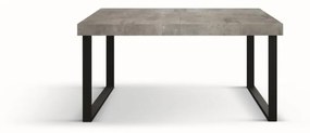 Tavolo CINQUALE in legno, finitura grigio cemento con gambe in metallo antracite, allungabile 160×90 cm – 240×90 cm