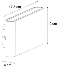 Lampada da parete nera magnetica con LED ricaricabile - Batt