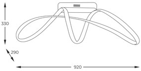 Zuma Line 20026C-GD - Lampadario a plafone LED FERMI LED/50W/230V 3000/4000/6000K