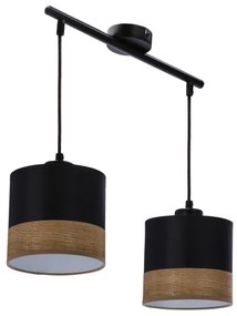 Lampadario a sospensione con filo PORTO 2xE27/60W/230V nero/marrone