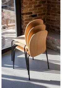 Sedie da pranzo in set di colore naturale con effetto rovere impilabili 2 pz Book – Gazzda