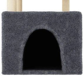 Albero per gatti con tiragraffi in sisal grigio scuro 109,5 cm