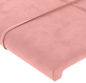 Testiera ad orecchio rosa 163x16x118/128 cm in velluto