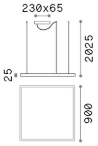 Sospensione Moderna Oracle Alluminio-Materie Plastiche Nero Led 53W K Luce