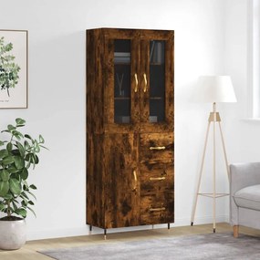 Credenza Rovere Fumo 69,5x34x180 Cm İn Legno Multistrato /