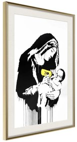 Poster  Banksy: Toxic Mary  Cornice Quadri Cornice d'oro con passe-partout, Larghezza x Altezza Home decor 20x30