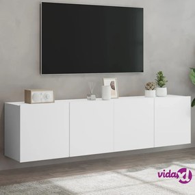 vidaXL Mobili TV a Parete 2pz Bianchi 80x30x41 cm
