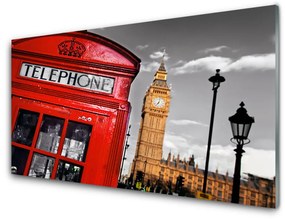Quadro acrilico Cabina telefonica di Londra 100x50 cm