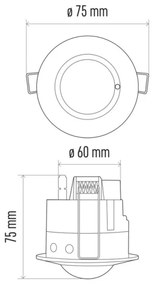 Sensore di movimento a microonde da soffitto MW B 360° 1200W/230V bianco