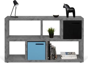 Libreria grigia effetto cemento 150x83 cm Berlin - TemaHome