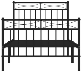 Giroletto con testiera e pediera metallo nero 90x200 cm