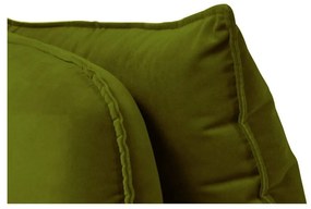 Poltrona lounge in velluto verde con gambe nere, angolo sinistro Lento - Kooko Home