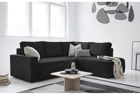 Divano letto angolare in velluto a coste color antracite Brave Dave - Miuform