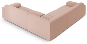 Divano angolare rosa chiaro in tessuto bouclé (angolo variabile / a L) Molino - Micadoni Home