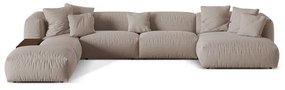 Divano angolare componibile beige (angolo sinistro/U) Martina - Micadoni Home