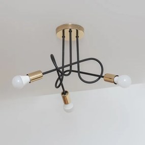 Plafoniera OXFORD 3xE27/15W/230V oro/nero