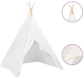 Tenda Tipi Bimbi Borsa Bianco Microfibra Strisce 120x120x150cm