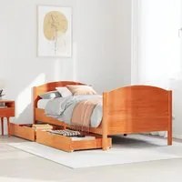 Letto senza Materasso Marrone Cera 90x190 cm in Legno di Pino 3301811