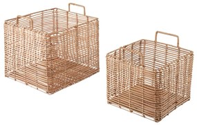 Kave Home - Set Dalina di 2 ceste quadrate 100% rattan