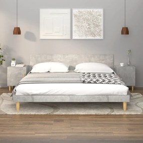 Comodini 2 Pz Grigio Cemento İn Legno Multistrato /