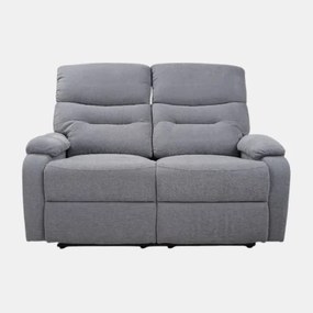 Divano 2 Posti Relax Manuale L135 cm in Tessuto Grigio SOAVE
