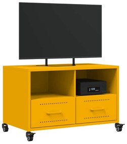 Mobile tv giallo senape 68x39x43,5cm acciaio laminato a freddo