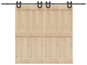 Kit Di Binari Per Porte Scorrevoli 366 Cm Acciaio Nero /