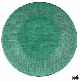 Piatto da pranzo Verde Vetro 27,5 x 2 x 27,5 cm (6 Unità)