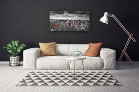 Quadro su tela Paesaggio di fiori di prato 100x50 cm