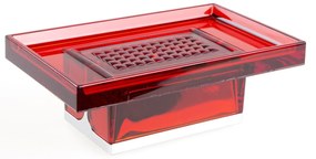 Koh-I-Noor Lem 5830r Porta Sapone Da Appoggio In Abs Cromo rosso