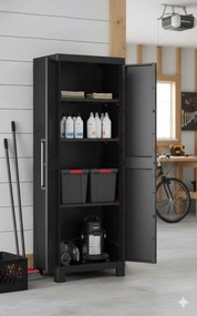 Armadio in Resina 4 Ripiani 65x45x182 cm Keter Detroit Alto Nero...