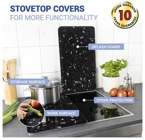Set di 2 copri stufe in vetro nero Universal - Wenko