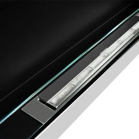 Camino a bioetanolo da parete o incasso Livorno Bianco L 90 x P 12 x H 40 con vetro