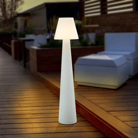 Lucande lampada per terrazza Gauri, bianca, altezza 148 cm, IP65