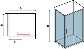 Box doccia angolo 120x70 vetro 6mm anticalcare KF5000S - KAMALU