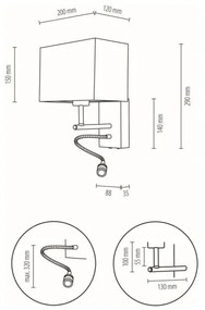 Spot-Light 57290974 - Lampada flessibile a LED BOHO 1xE27/25W + LED/1W/230V rovere