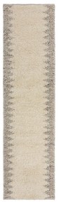 Passatoia in misto lana intrecciata a mano color crema 60x230 cm Minerals Border - Flair Rugs