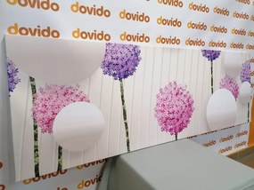 Quadro su tela – Fiori interessanti con elementi e motivi astratti