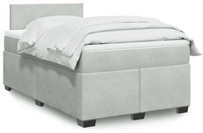 Giroletto A Molle Con Materasso Grigio Chiaro 120x200cm Velluto /
